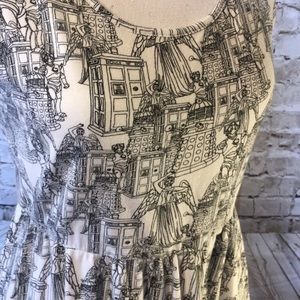 Soft Dr. Who dress XL Black and white
